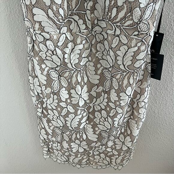 NWT Lulus Delicate Darling Beige and Ivory Lace Bodycon Dress Small - Picture 3 of 13